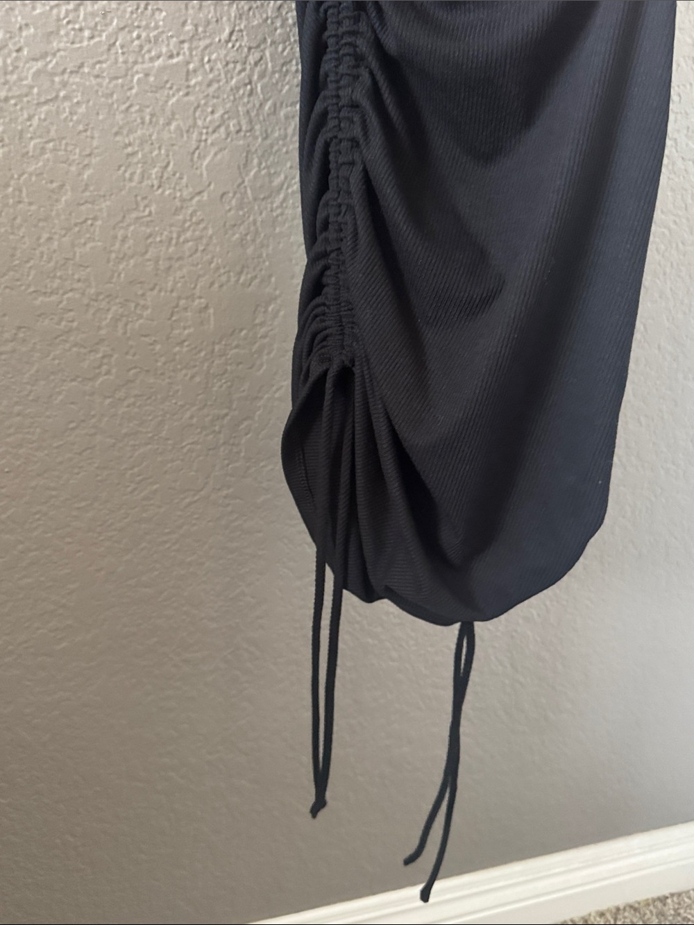 One-Shoulder Black Ruched Dress - Picture 3 of 3